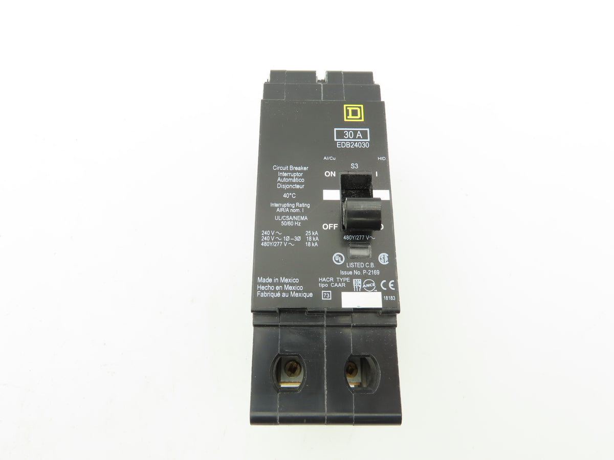 Square D EDB24030 Circuit Breaker 30A 480V 2 Pole EDB 30 Amp