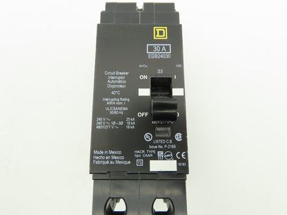 Square D EDB24030 Circuit Breaker 30A 480V 2 Pole EDB 30 Amp