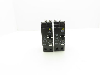 Square D EDB24020 Circuit Breaker 20A 480V 2 Pole EDB 20 Amp Lot of 2