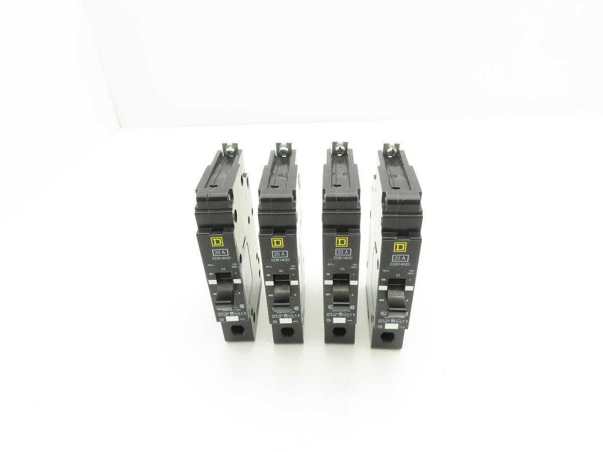 Square D EDB14020 Bolt-On Circuit Breaker 20A 277V 1P 1PH EDB 20 AMP Lot of 4