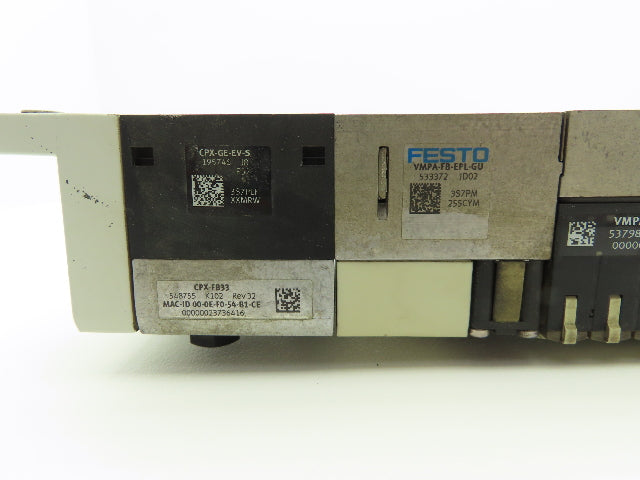 Festo 537956/537955 6-Station Solenoid Valve Manifold Bus Node CPX-FB33 24VDC