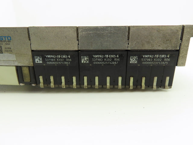 Festo 537956/537955 6-Station Solenoid Valve Manifold Bus Node CPX-FB33 24VDC