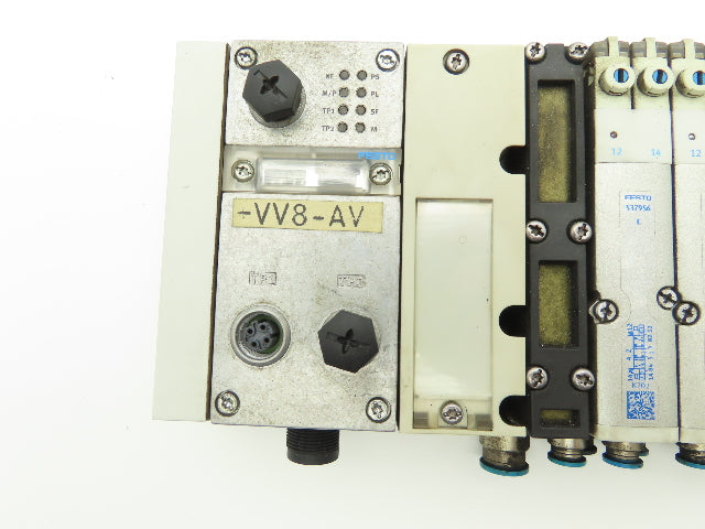 Festo 537956/537955 6-Station Solenoid Valve Manifold Bus Node CPX-FB33 24VDC