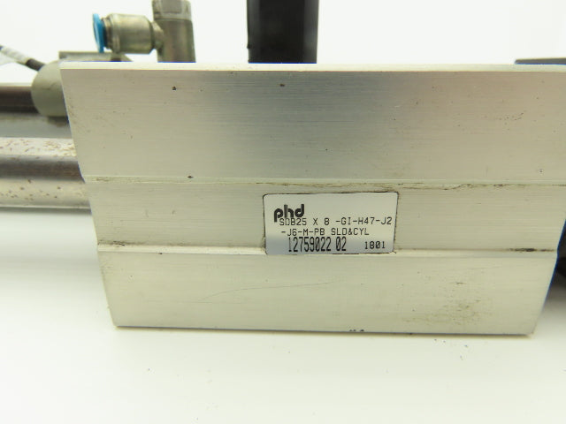 PHD SDB25X8-GI-H47-J2-J6-M-PB Linear Guided Pneumatic Air Cylinder 8" Stroke