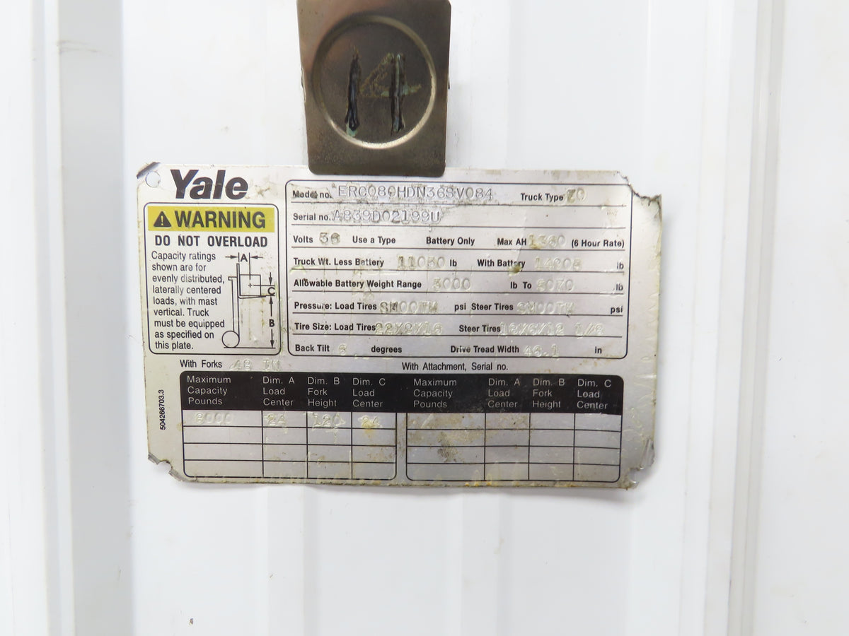 Yale 8620080 Forklift Hydraulic Haldex Pump & Motor 36/48VDC Off ERC080 READ