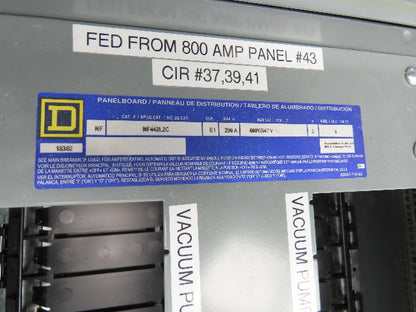 Square D NF442L2C NF Panelboard Breaker Box 250A 600Y/347V 3PH 4W 42 Circuit