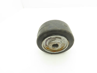 I05030D8 6" x 3" Black Rubber Cast Iron Drive Wheel 1" Keyed Bore
