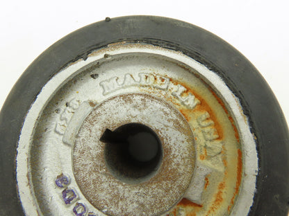 I05030D8 6" x 3" Black Rubber Cast Iron Drive Wheel 1" Keyed Bore