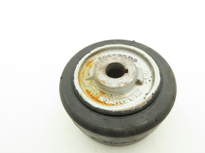 I05030D8 6" x 3" Black Rubber Cast Iron Drive Wheel 1" Keyed Bore