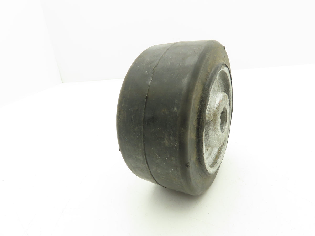 I05030D8 6" x 3" Black Rubber Cast Iron Drive Wheel 1" Keyed Bore