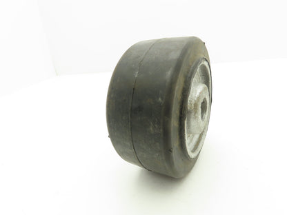 I05030D8 6" x 3" Black Rubber Cast Iron Drive Wheel 1" Keyed Bore