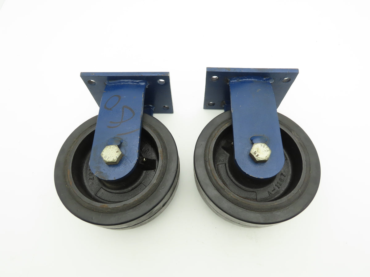 RWM A-1187 Caster Wheel 8" x 2-1/2" Cast Iron Wheel Polyurethane Tire Lot of 2