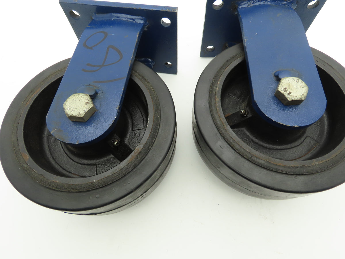 RWM A-1187 Caster Wheel 8" x 2-1/2" Cast Iron Wheel Polyurethane Tire Lot of 2