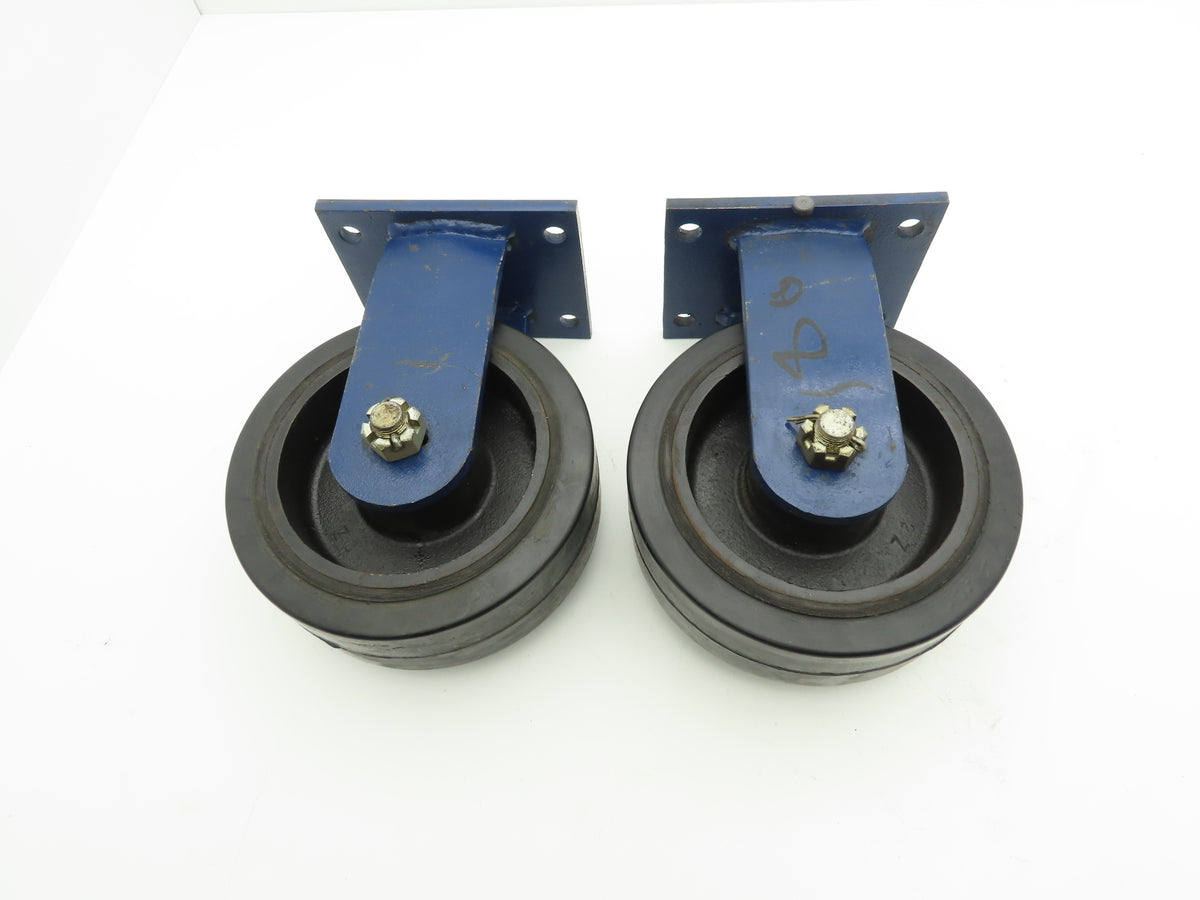 RWM A-1187 Caster Wheel 8" x 2-1/2" Cast Iron Wheel Polyurethane Tire Lot of 2