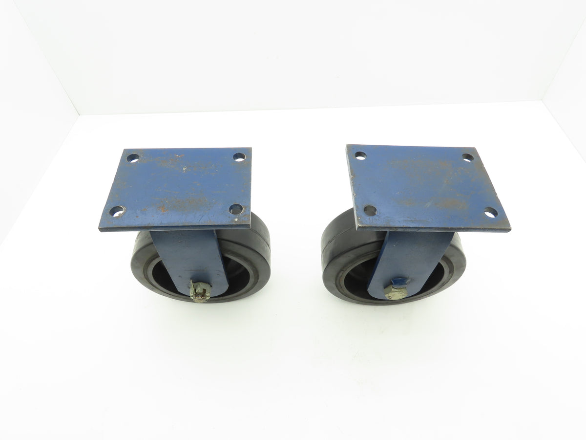 RWM A-1187 Caster Wheel 8" x 2-1/2" Cast Iron Wheel Polyurethane Tire Lot of 2