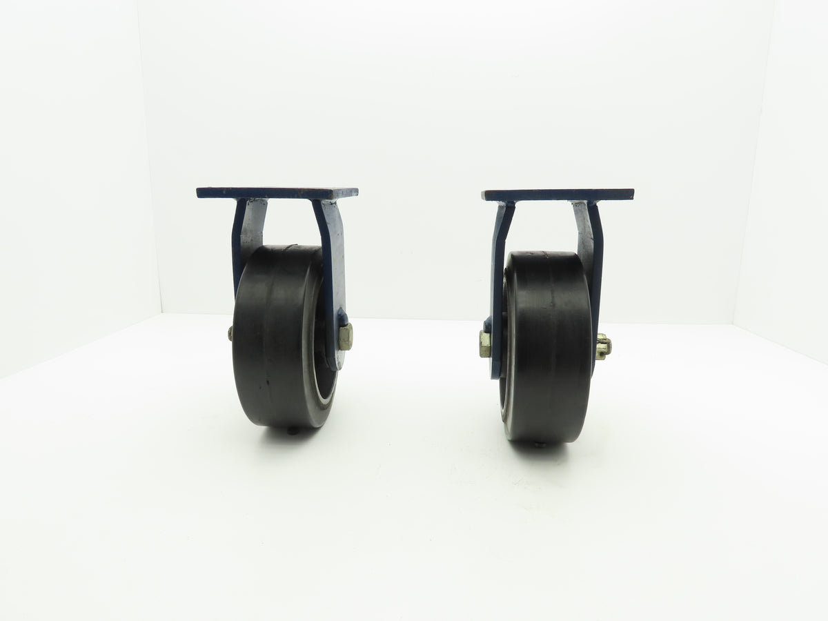 RWM A-1187 Caster Wheel 8" x 2-1/2" Cast Iron Wheel Polyurethane Tire Lot of 2