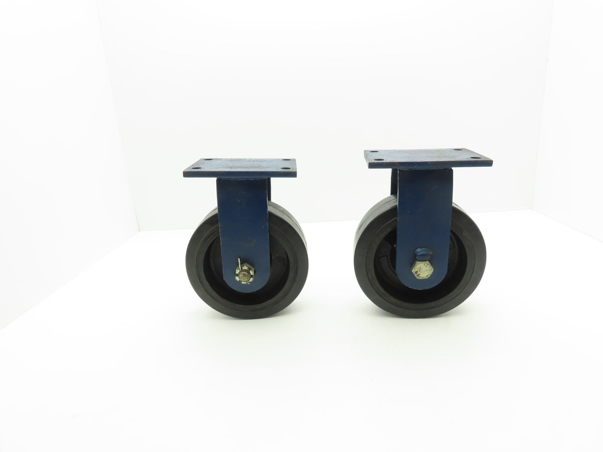 RWM A-1187 Caster Wheel 8" x 2-1/2" Cast Iron Wheel Polyurethane Tire Lot of 2