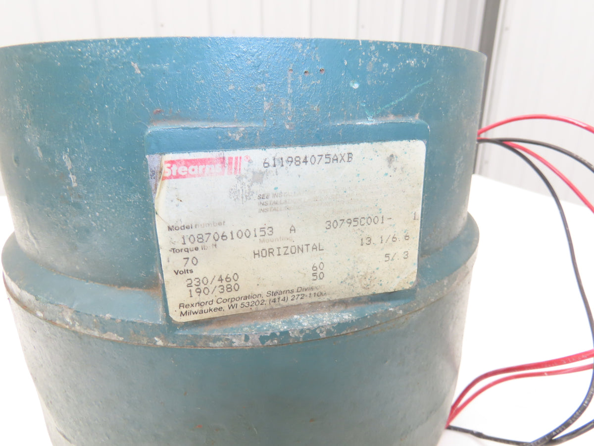 Stearns 108706100153 Electric Motor Brake 70 Ft-Lb 230/460V 3PH 1-3/8" Bore