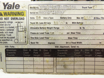 Yale 1324951 Electric Forklift Motor Contactor Control Assembly Off ERC080