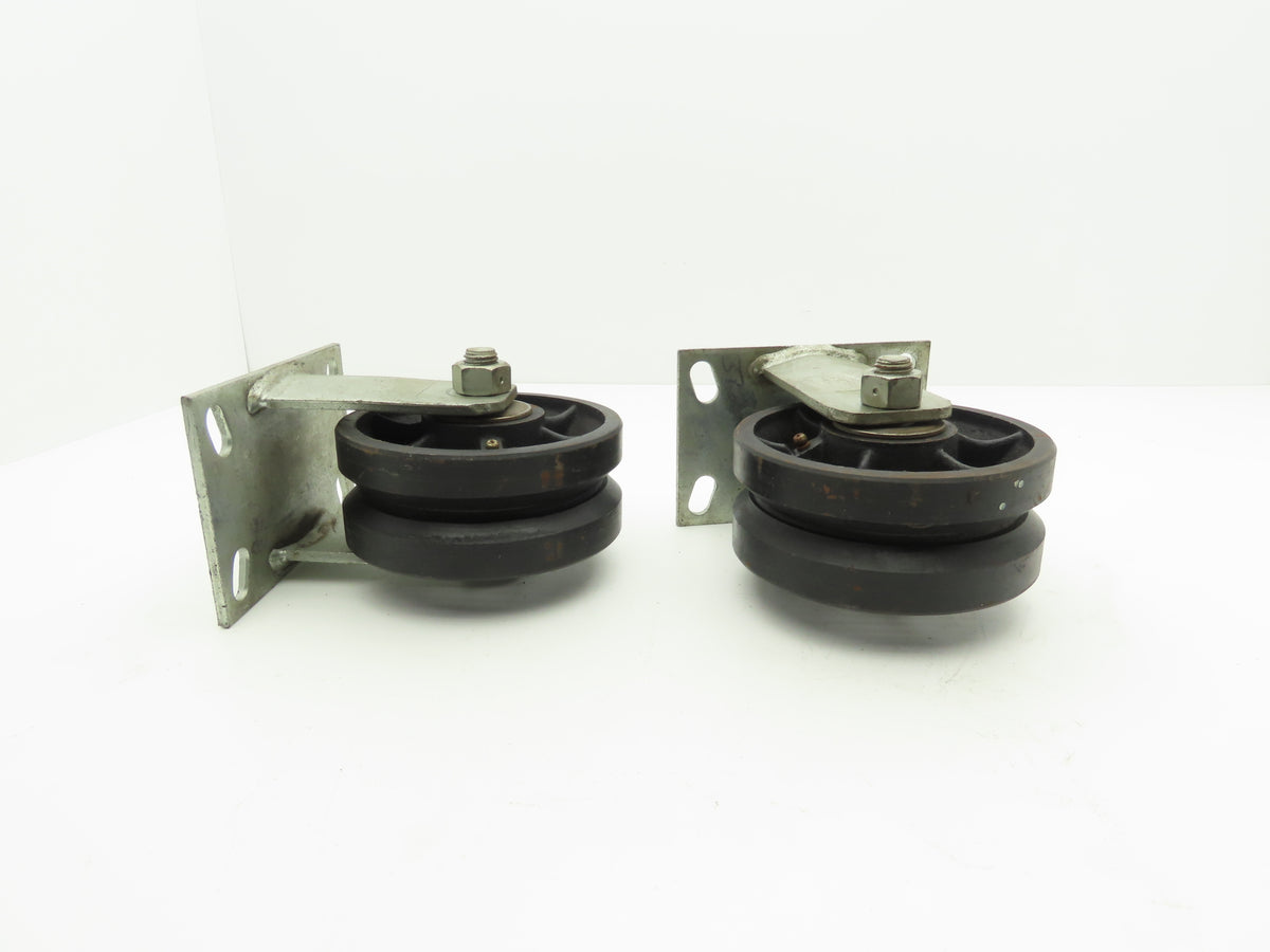 Colson 3725158 Colson Rigid Steel Caster With V-Groove 6" x 2-1/2" Greaseable  Lot of 2