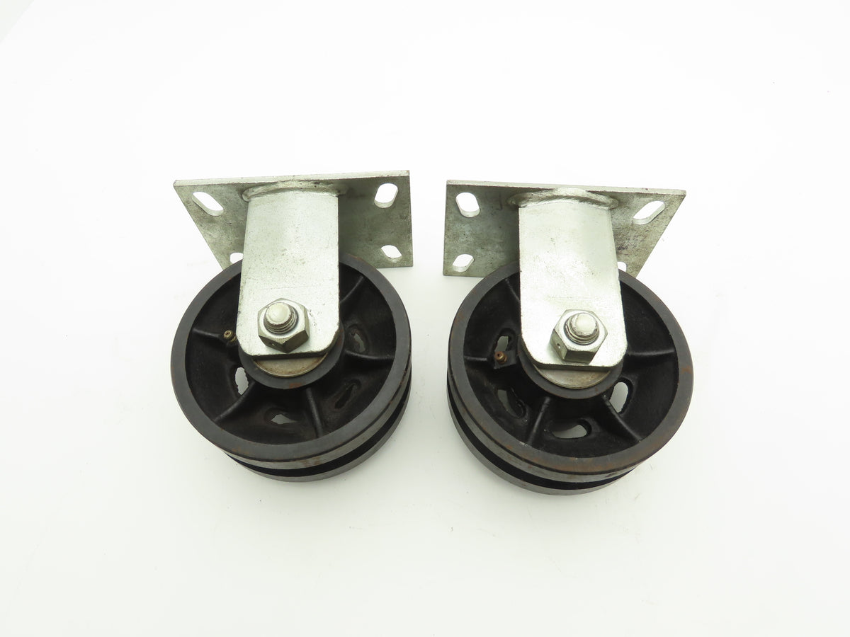 Colson 3725158 Colson Rigid Steel Caster With V-Groove 6" x 2-1/2" Greaseable  Lot of 2