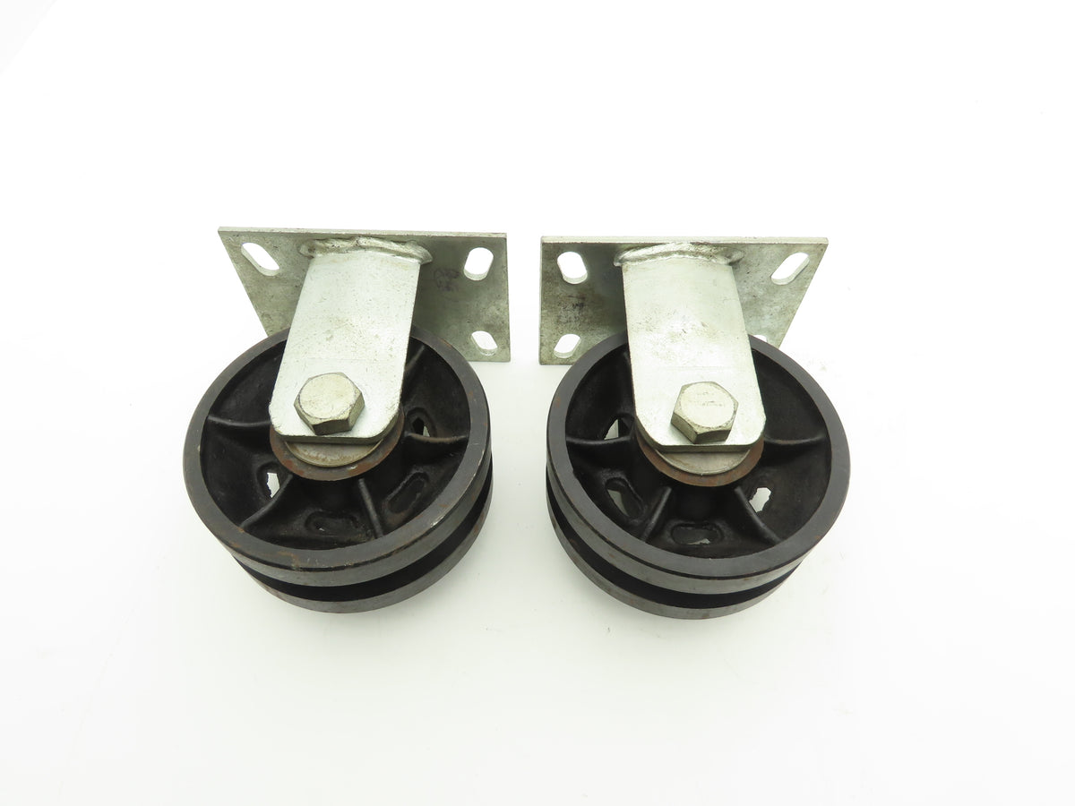 Colson 3725158 Colson Rigid Steel Caster With V-Groove 6" x 2-1/2" Greaseable  Lot of 2