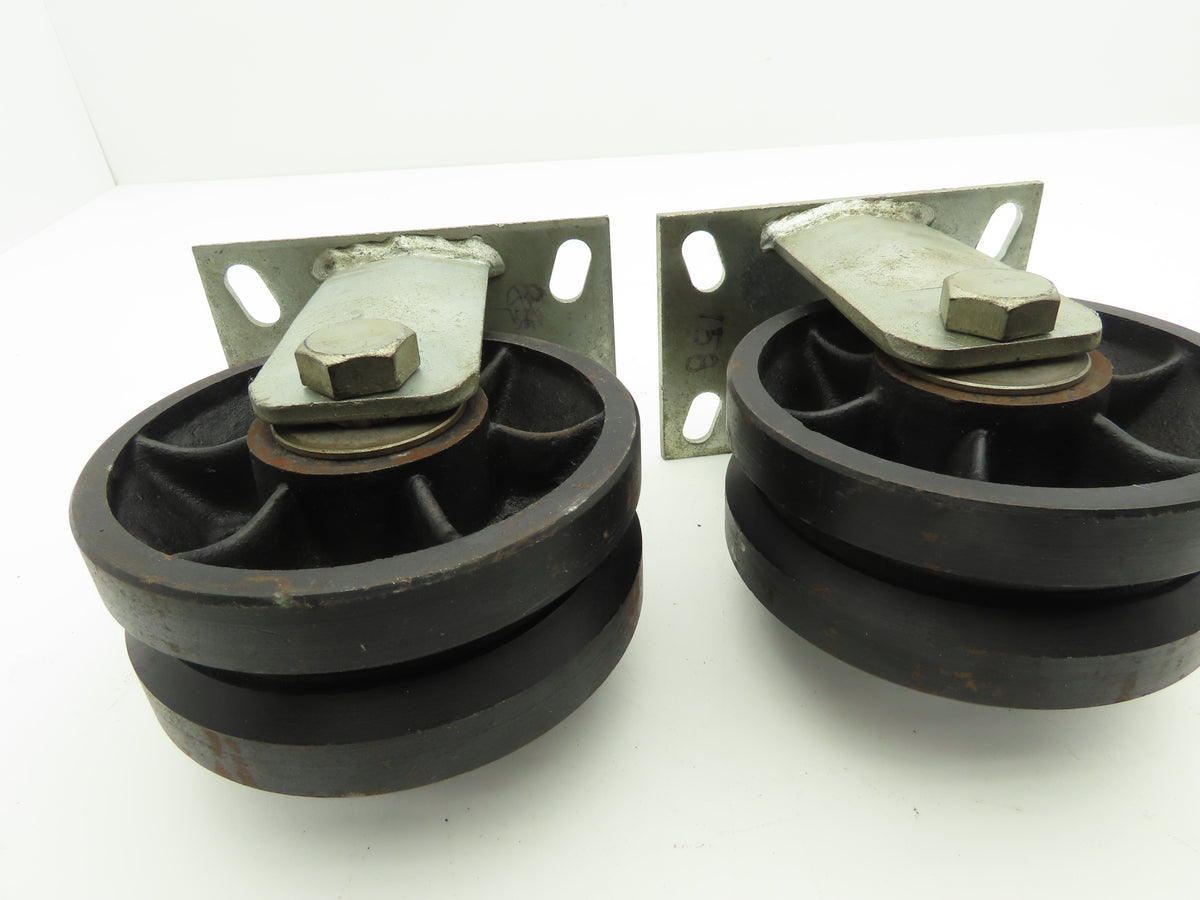 Colson 3725158 Colson Rigid Steel Caster With V-Groove 6" x 2-1/2" Greaseable  Lot of 2