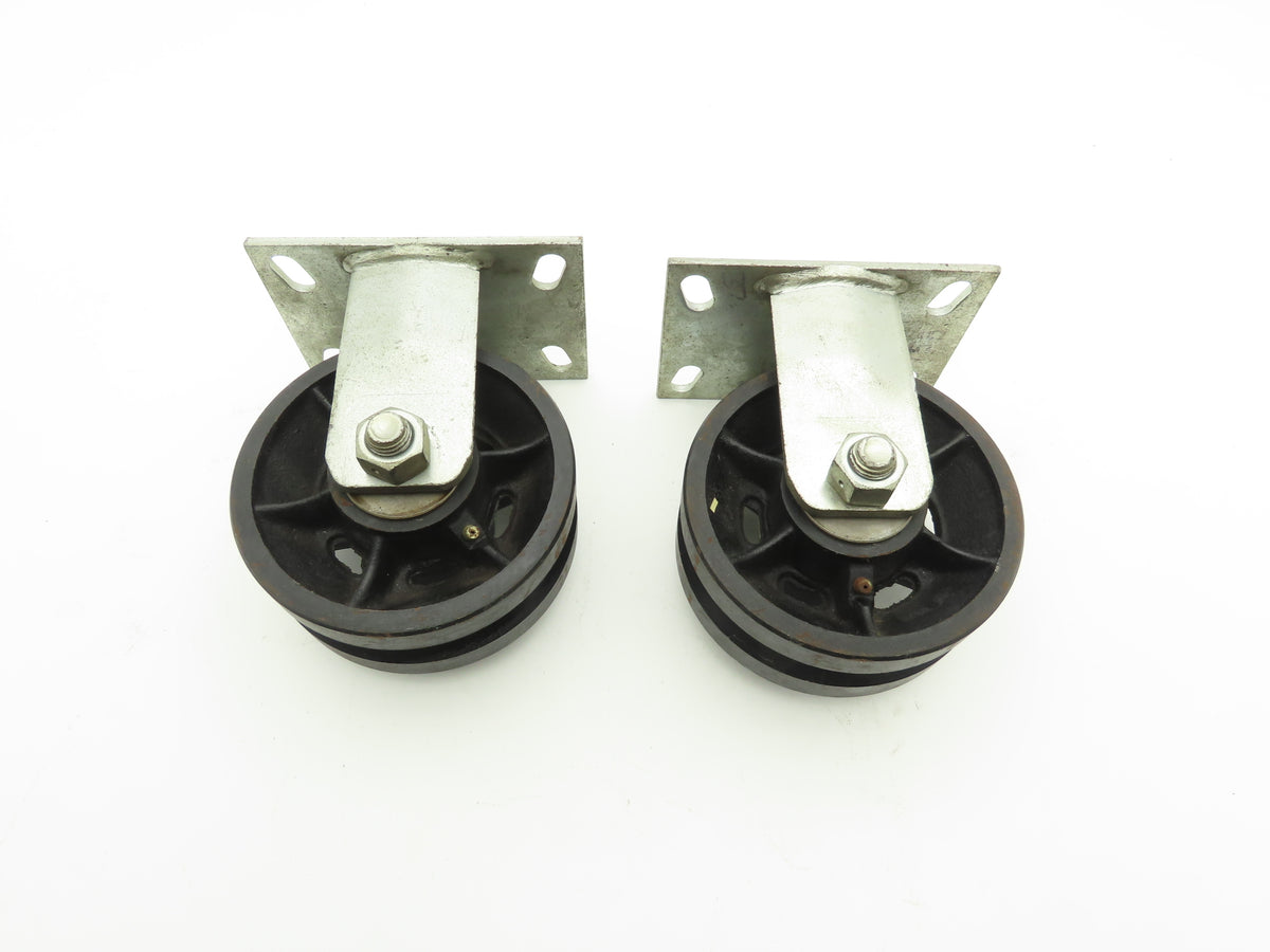 Colson 3725158 Colson Rigid Steel Caster With V-Groove 6" x 2-1/2" Greaseable  Lot of 2