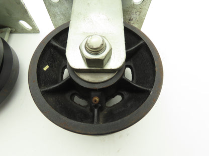 Colson 3725158 Colson Rigid Steel Caster With V-Groove 6" x 2-1/2" Greaseable  Lot of 2