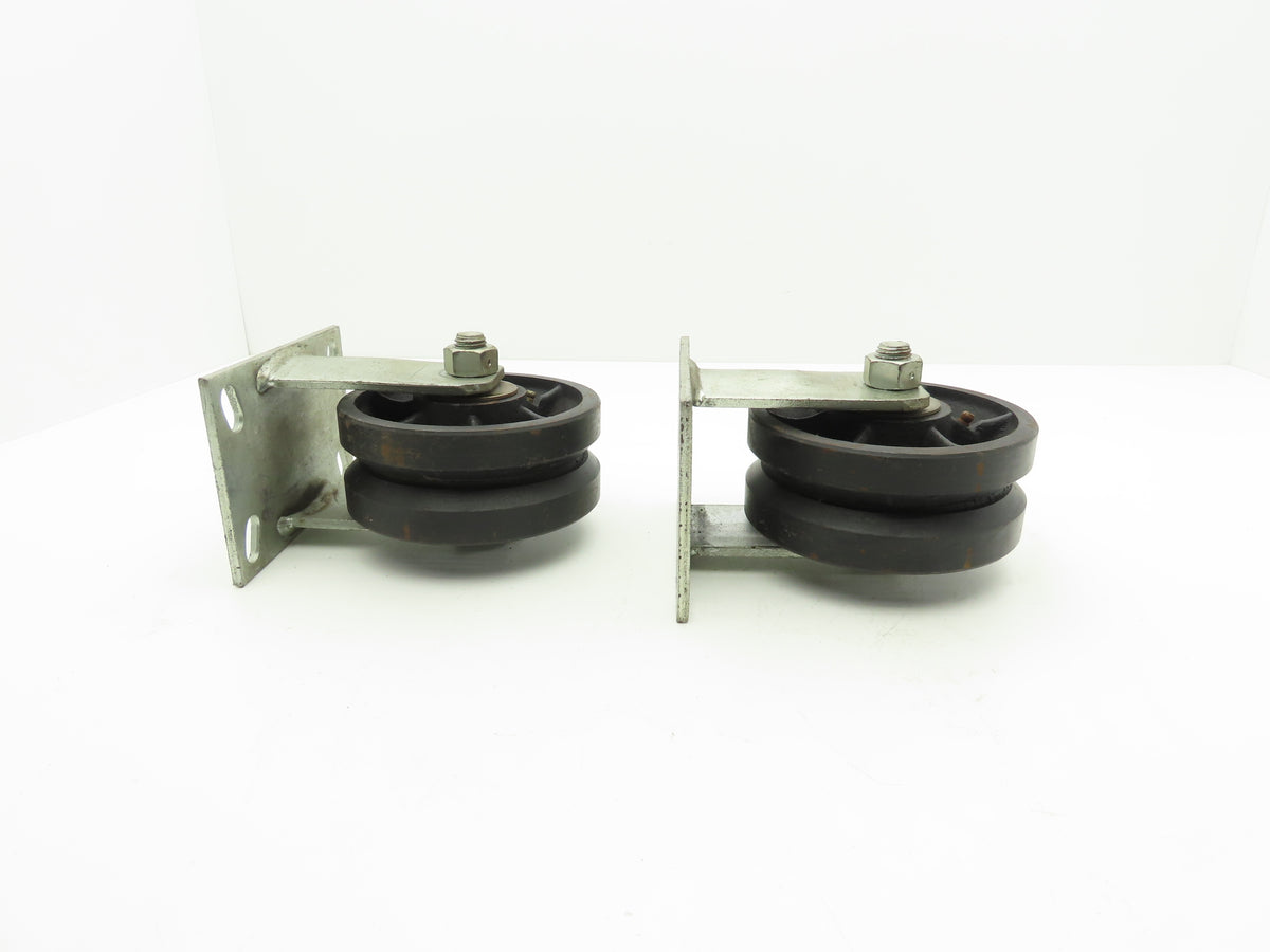 Colson 3725158 Colson Rigid Steel Caster With V-Groove 6" x 2-1/2" Greaseable  Lot of 2