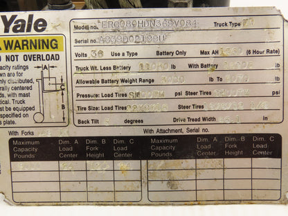 Yale IC3645EV200T1HX1 Forklift Speed Control Assembly EV-200SCR Off ERC080HDN