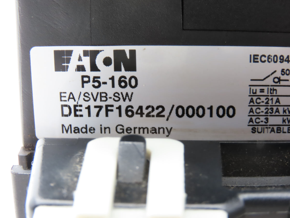 Eaton P5-160/EA/SVB-SW Motor Disconnect Manual Motor Controller 160A 600VAC