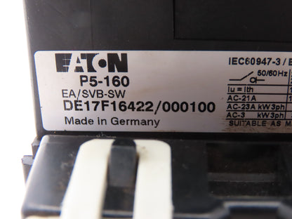 Eaton P5-160/EA/SVB-SW Motor Disconnect Manual Motor Controller 160A 600VAC