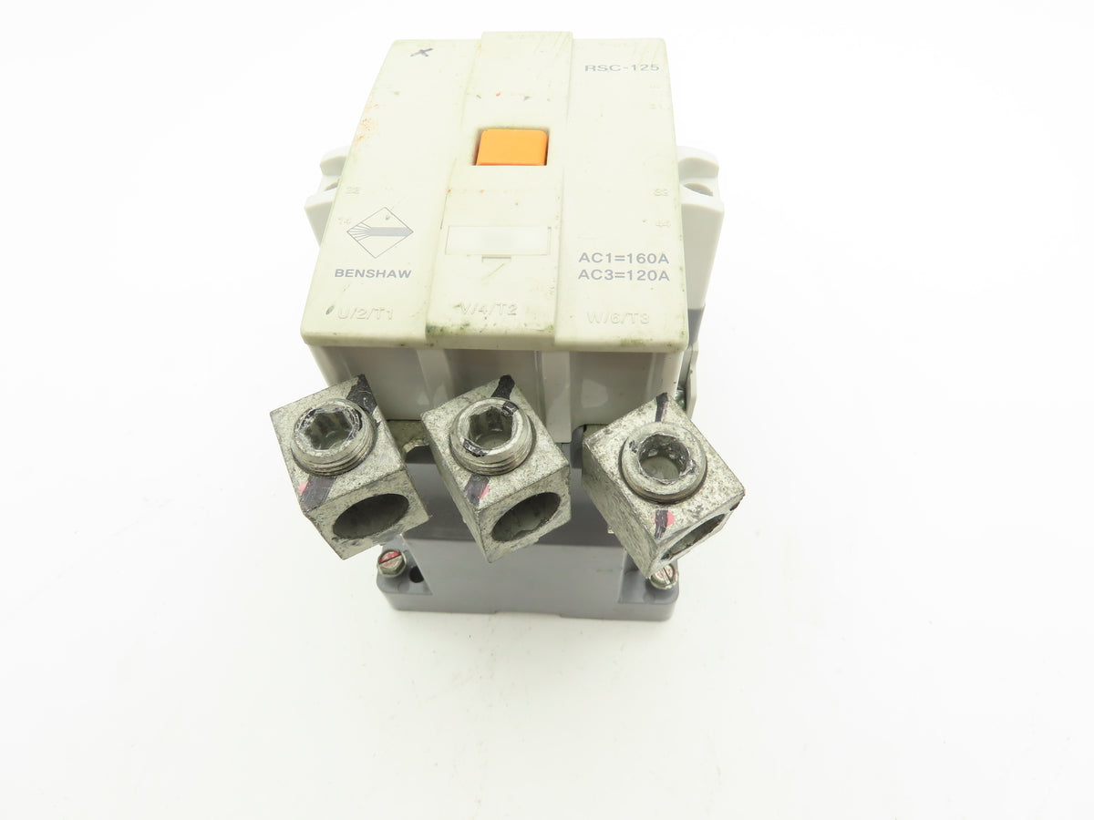 Benshaw RSC-125 Motor Starter Contactor 120A 600V 3 Pole 3PH 120/240V Coil