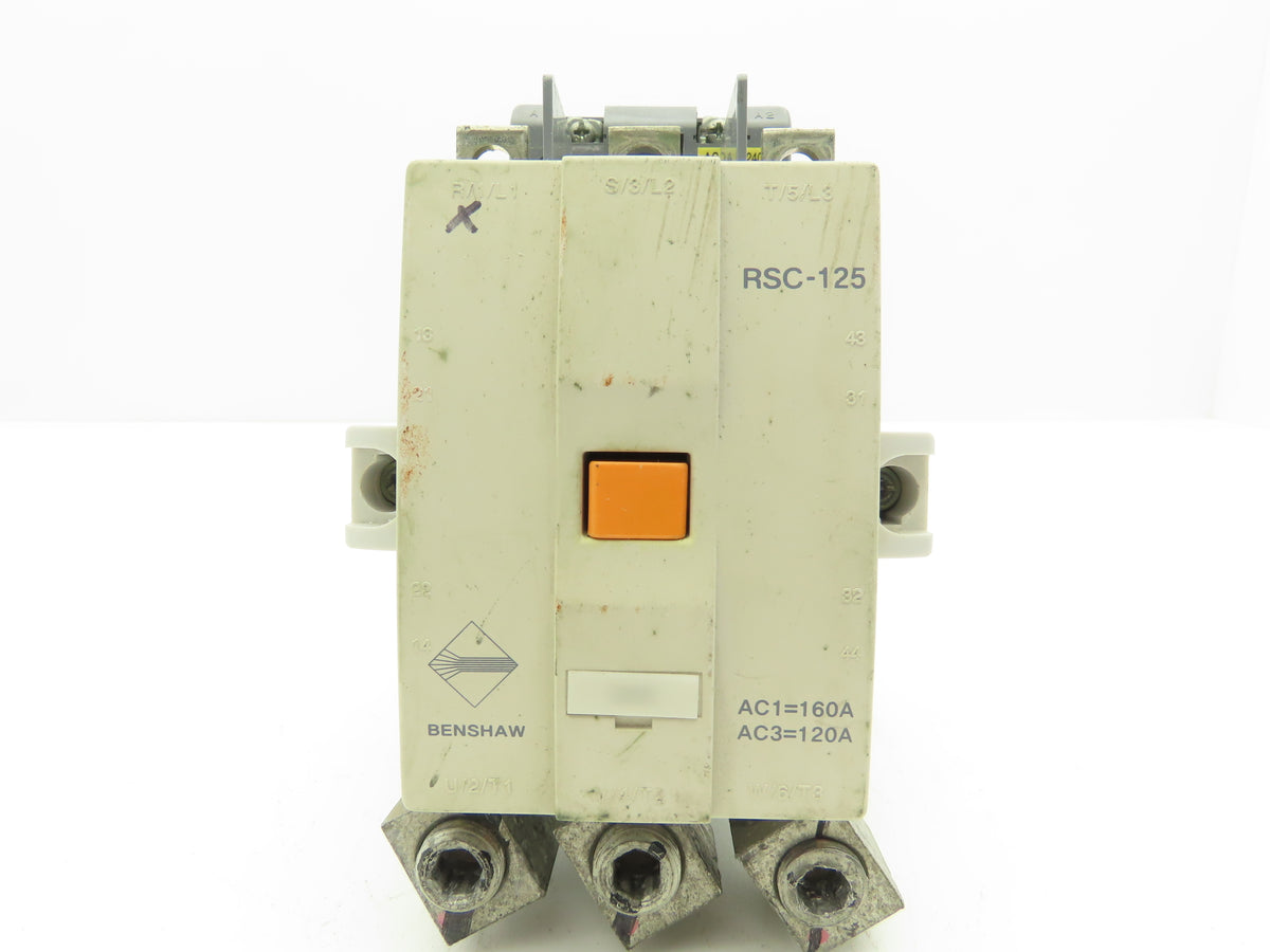 Benshaw RSC-125 Motor Starter Contactor 120A 600V 3 Pole 3PH 120/240V Coil