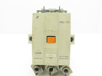 Benshaw RSC-125 Motor Starter Contactor 120A 600V 3 Pole 3PH 120/240V Coil