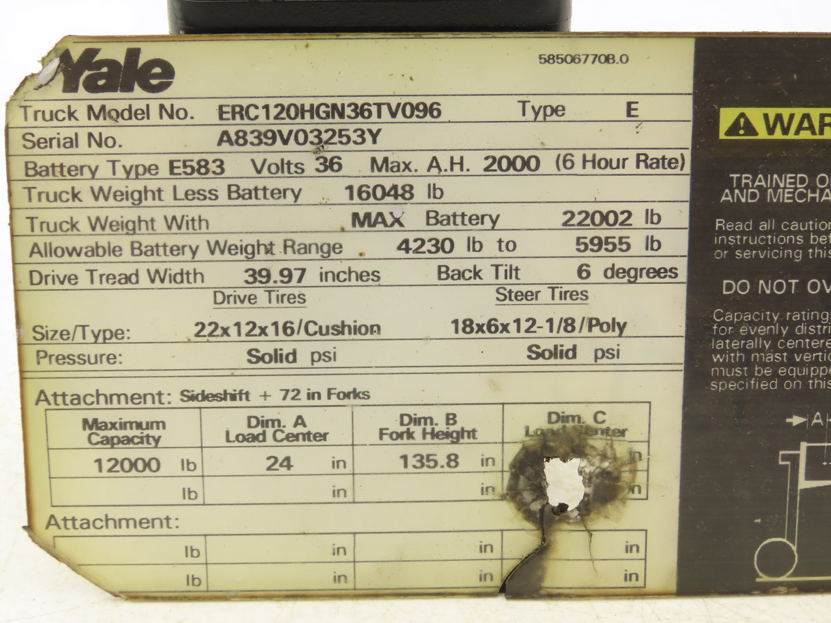 Yale 3.895.888 Forklift Power Steering Unit Hydraulic Motor Off ERC120HGN36TV096