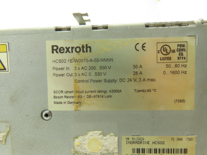 Rexroth HCS02.1E-W0070-A-03-NNNN R911298372 IndraDrive Compact Converter Drive
