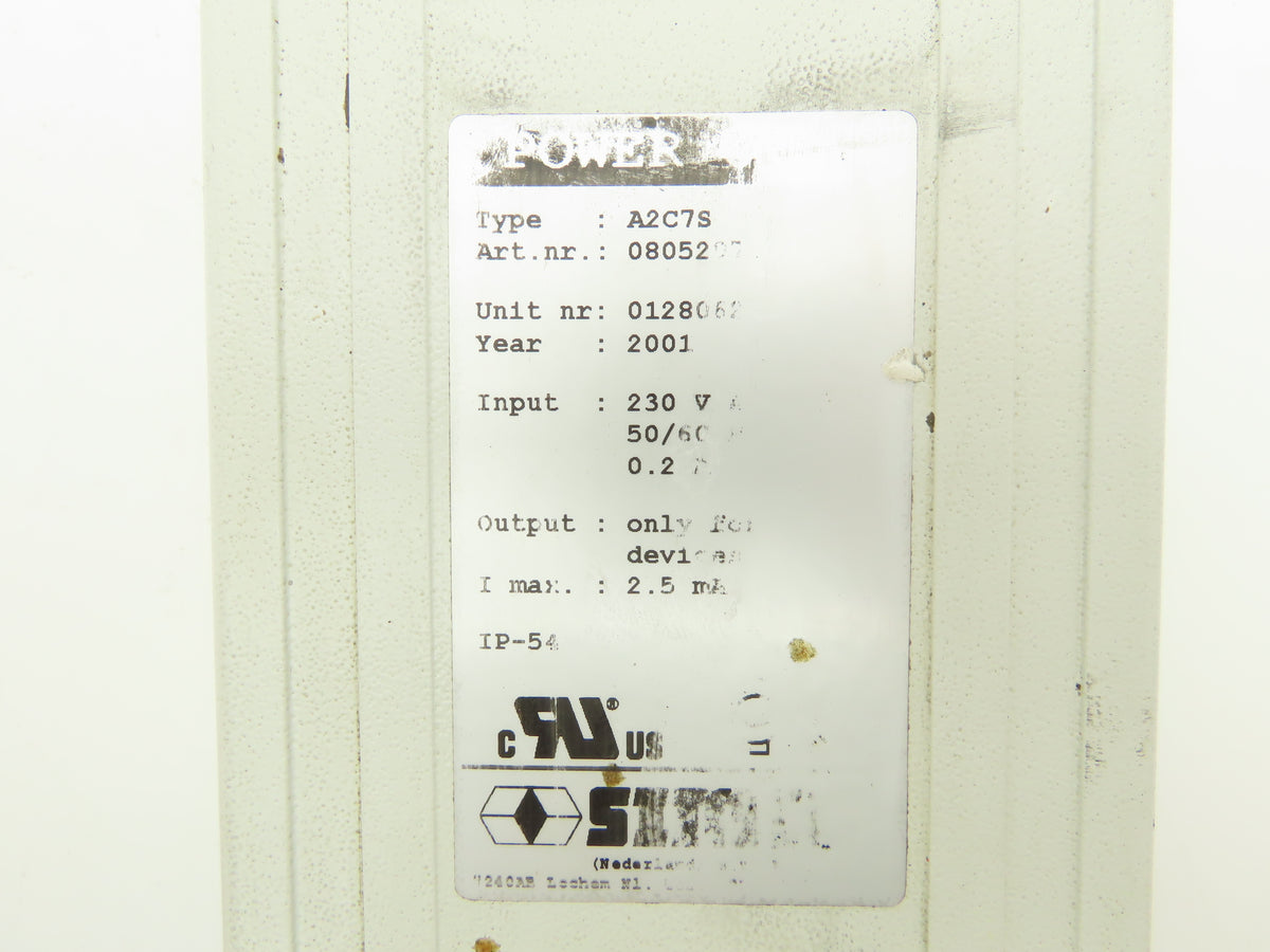 Simco A2C7S Power Supply Ioniser Input 230 VAC 50/60 Hz 0.2A Output 7 Kv Max
