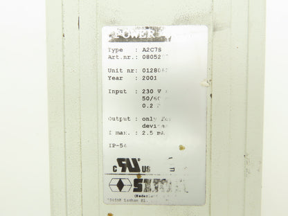 Simco A2C7S Power Supply Ioniser Input 230 VAC 50/60 Hz 0.2A Output 7 Kv Max
