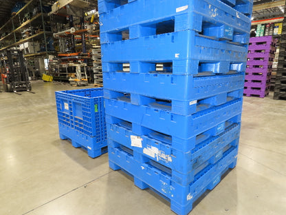 Monoflo 48"x 44.5" Collapsible Bulk Container Bin 28.9cu-ft Blue Stackable