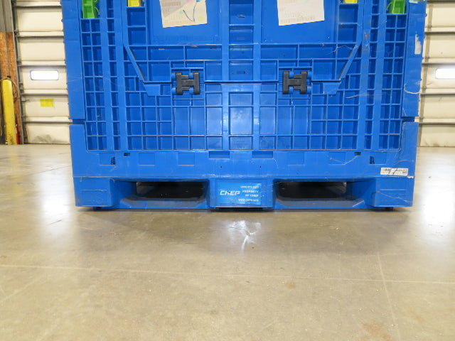 Monoflo 48"x 44.5" Collapsible Bulk Container Bin 28.9cu-ft Blue Stackable