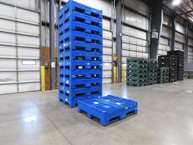 Monoflo 48"x 44.5" Collapsible Bulk Container Bin 28.9cu-ft Blue Stackable