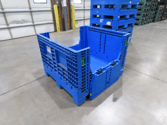 Monoflo 48"x 44.5" Collapsible Bulk Container Bin 28.9cu-ft Blue Stackable