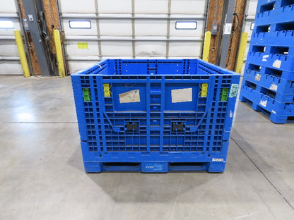 Monoflo 48"x 44.5" Collapsible Bulk Container Bin 28.9cu-ft Blue Stackable