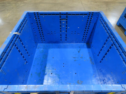 Monoflo 48"x 44.5" Collapsible Bulk Container Bin 28.9cu-ft Blue Stackable