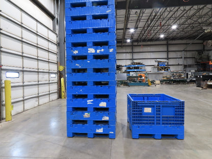 Monoflo 48"x 44.5" Collapsible Bulk Container Bin 28.9cu-ft Blue Stackable