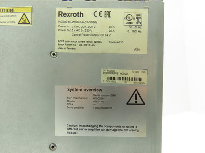 Rexroth HCS02.1E-W0070-A-03-NNNN R911298372 IndraDrive Compact Converter Drive