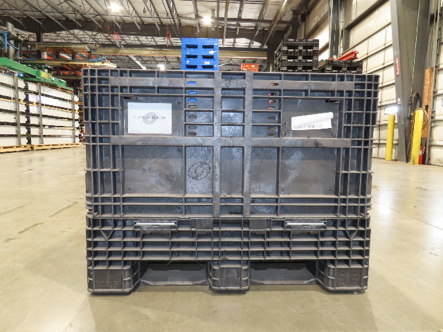 Orbis 48x 44.5" Collapsible Bulk Container Bin 28.7cu-ft Black Stackable BulkPak