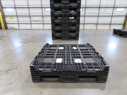 Orbis 48x 44.5" Collapsible Bulk Container Bin 28.7cu-ft Black Stackable BulkPak